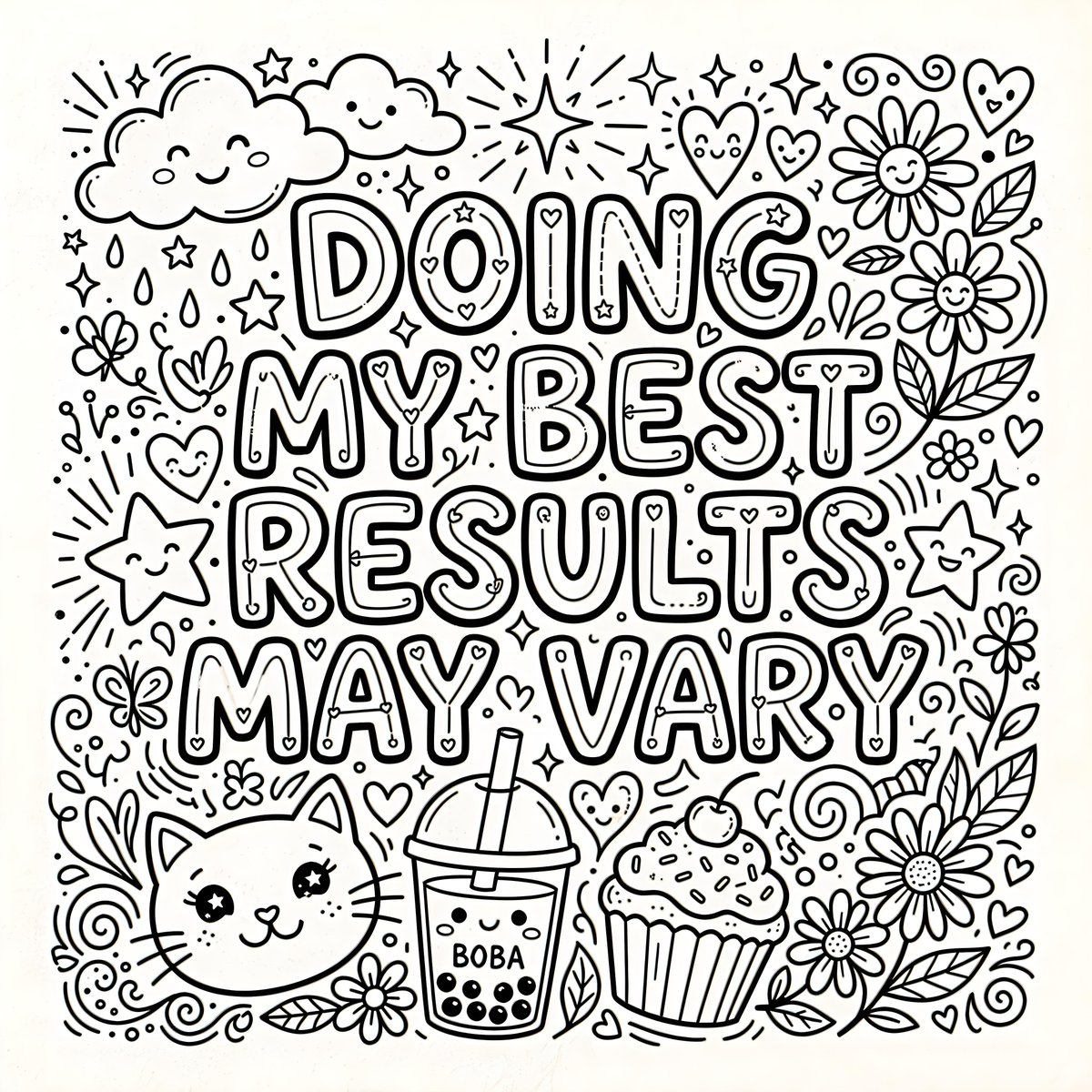 Infographic / Edu Visual - Whimsical Coloring Page Illustration