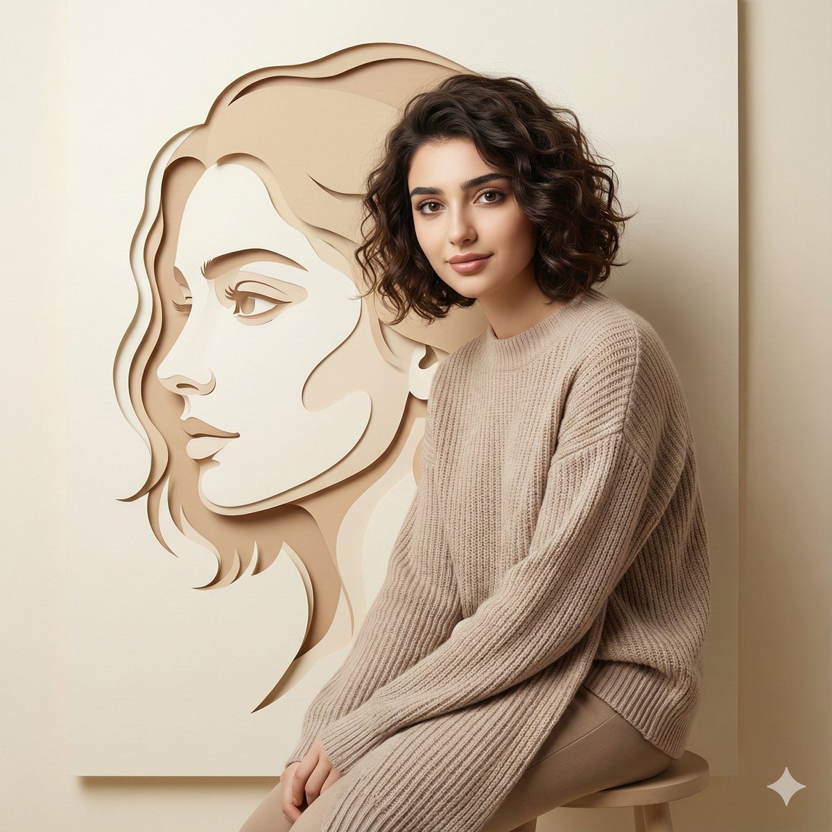 Minimalist Conceptual Dual-Identity Portrait Prompt 1