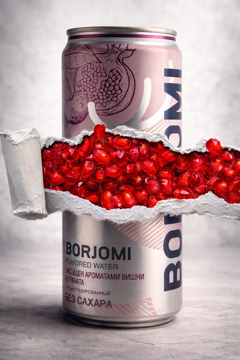 8K Product Photography with Conceptual Cutaway (Borjomi) 1