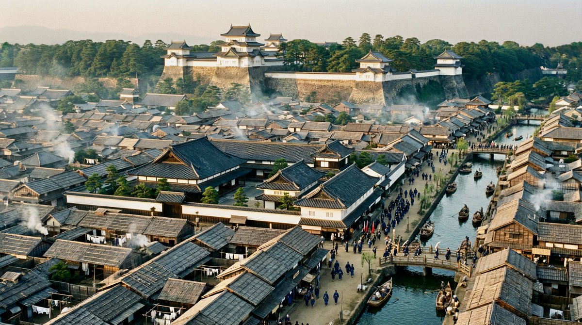 Edo-period castle town scene 1