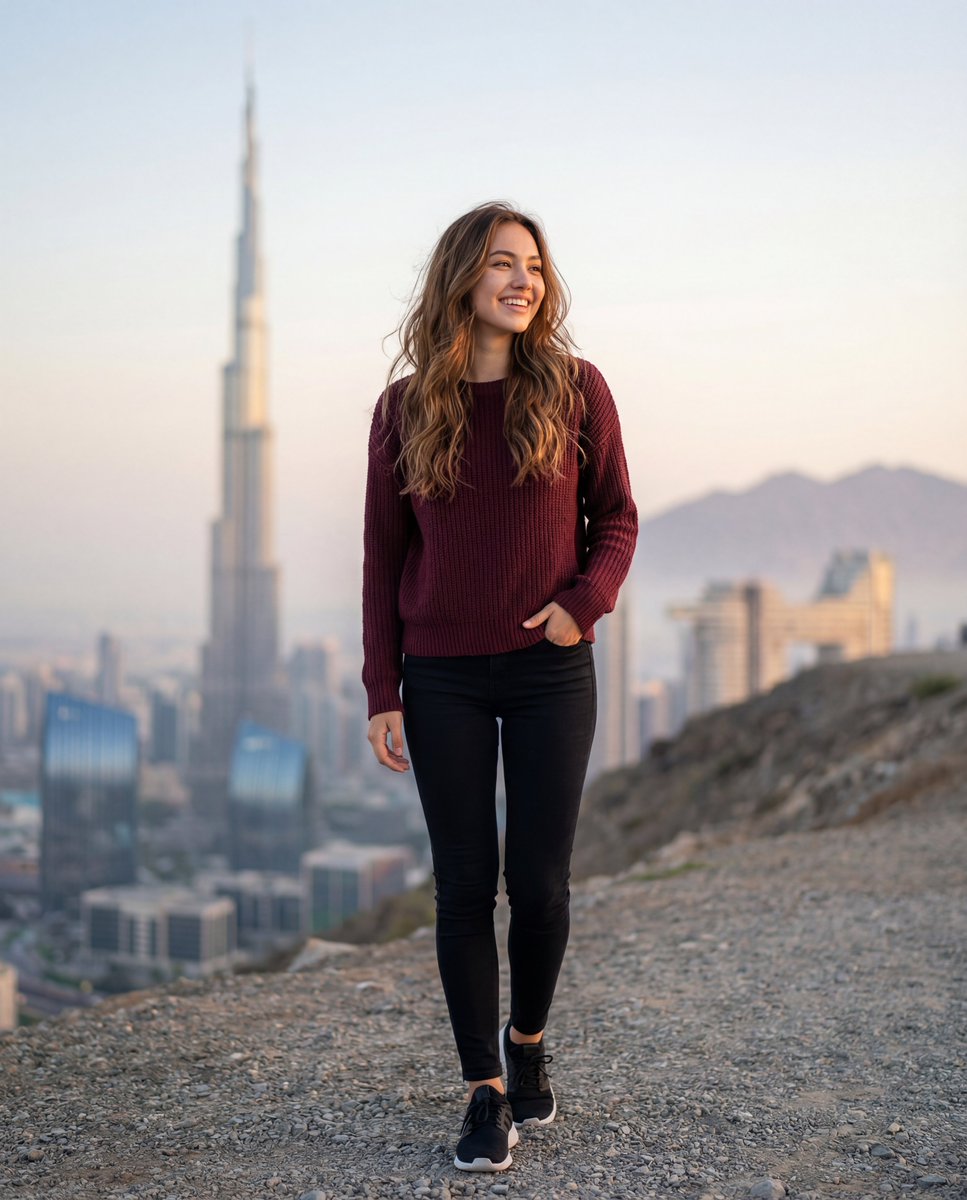 Cinematic Lifestyle Portrait in Dubai with Bokeh 1