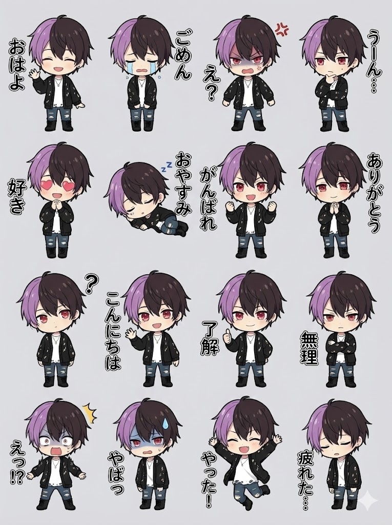 LINE sticker sheet from an attached image 1