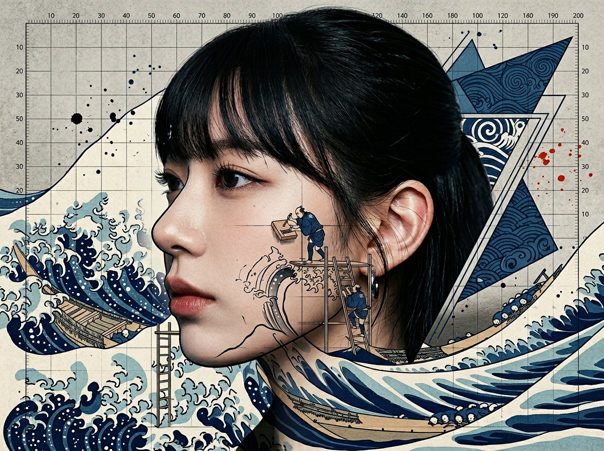 Photorealistic Portrait with Ukiyo-e and Industrial Fusion 2